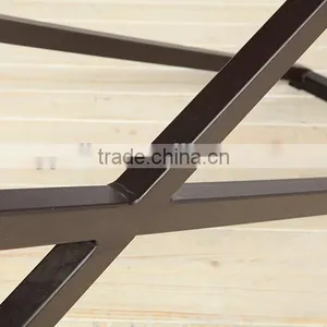 Vintage Wooden Side Table With Metal Legs thumbnail-6