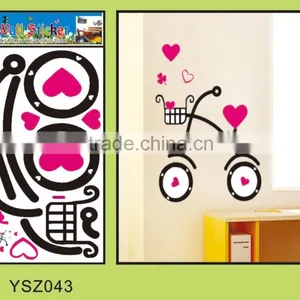 Wenzhou Factory Custom Bike Shape Living Room 3d Waterproof Removable Wall Sticker thumbnail-1