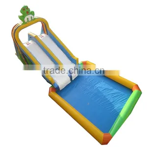 Lanqu Water Double Lane Frog Inflatable Slide for Lake thumbnail-1