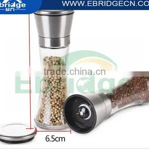 Stainless Steel Glass Spice Bottle Grinder Pepper and Salt Mill thumbnail-4
