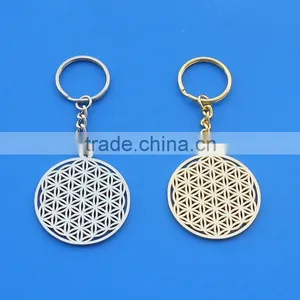 Zinc Alloy Silver and Gold Keychain Flower of Life Ring thumbnail-1