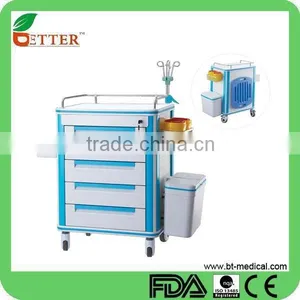 ABS Ambulance Cart ,Medical Crash Cart,treatment Trolley With IVpole thumbnail-1
