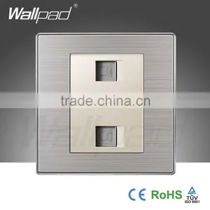 2015 China Hot Sale Wholesaler Wallpad Luxury Wall Light Switch Panel Network Computer Double COM Socket thumbnail-2