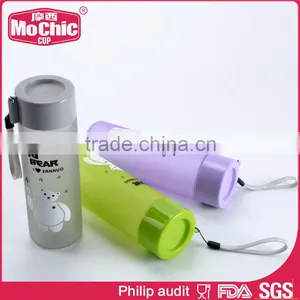Mochic 500ml BPA Free Water Bottle for Travel / Lovely Cartoon Plastic Water Bottle, Frosted Water Bottle With Sling for Gift thumbnail-6