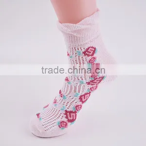 Custom Lady Jaquard Rumi Socks With Pointelle Pattern Rumi Socks Lady Rumi Socks thumbnail-3