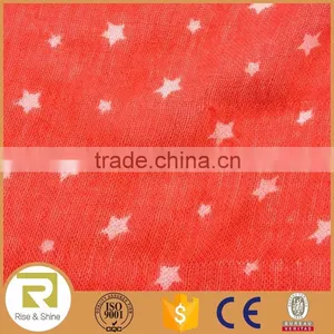 Wholesale 100% Polyester Stars Printed Fringed Shawl Scarf thumbnail-4