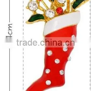 Pair Of Santa's Red Boots X'mas Brooch thumbnail-1