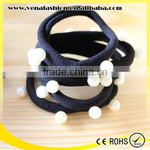 Pearls Elastic Band Hair Ring, Hair Ponytai Rings thumbnail-1