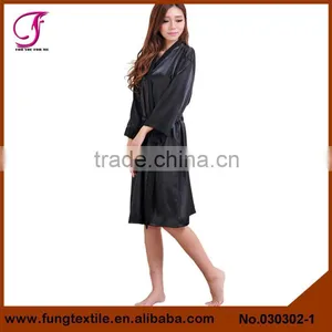 030302 New Style Plain Long Satin Robe thumbnail-2