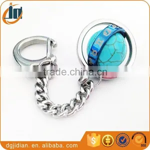 3d Custom Shaped Keychain Swivel Turquoise Ball Keychain thumbnail-2