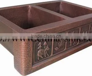 Double Copper Sink thumbnail-1