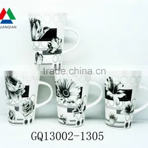 340CC Beer Fine Bone China Mug Round Shape With Printed and Bulk Packing Cheap Sale thumbnail-4