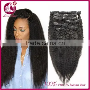 7A Clip In Human Hair Extensions Brazilian Virgin Italian Yaki Kinky Straight Clip In Hair Extensions Love Hair Products thumbnail-1