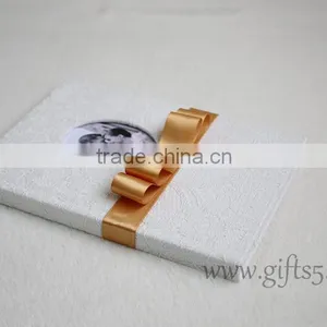 Lace White Fabric Wedding Signature Guest Book thumbnail-3