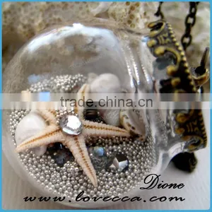 Promotional Antique Fashion Christmas Galss Pendant Put Seastar and Sand Decoration Jewelry thumbnail-1