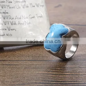 2016 New Arrival Fashion Wholesale Blue Turquoise Lovely Bear Finger Ring thumbnail-5