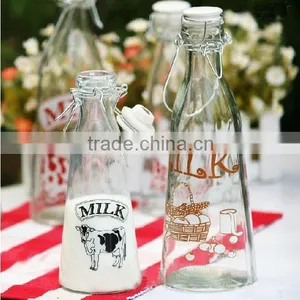 1 Liter Glass Milk Bottle With Lockiing Ceramic Lid thumbnail-2