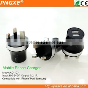PNGXE 5V/2.1A High-quality Certificated Wall Charger Travel Charger Dual USB Wall Charger AD-103 thumbnail-1