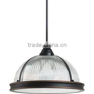 Antique Bronze Street 3 Light Pendant With Glass Shade thumbnail-1