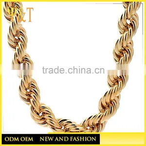 Jingli Jewelry High Quality 18k Gold Chain IP Plated Rope Chain Necklace Dubai New Gold Chain Design for Men(SC-009) thumbnail-1