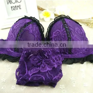 New Design Wholesale Women Sexy Lace Underwears Bra Sets thumbnail-3