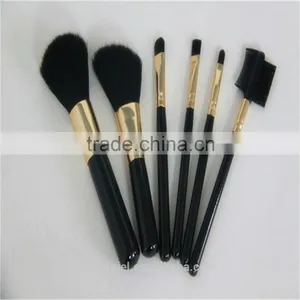 6pcs Black and Gold Mini Detangle Hair Brush Set Makeup Brush Set Black Factory thumbnail-2
