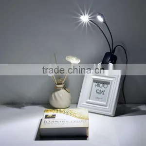 Rechargeable LED Travel Light Gooseneck 4 LED Flexible Eye Care Dimmable Clip LED Book Lamp Dual Head thumbnail-6