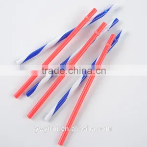 Striped Hard Plastic Straight Drinking Straw With Ring thumbnail-3