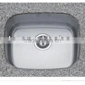 Monoblock, Under-mount Single Bowl, Inch:13"x11"x7". Size:320x280x180mm, Flat Rim, Deep Press thumbnail-1