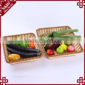 Cheap Wholesale Eco-friendly Plastic Wicker Woven Home or Resturant Food Tray Vegetable Plant Tray thumbnail-2
