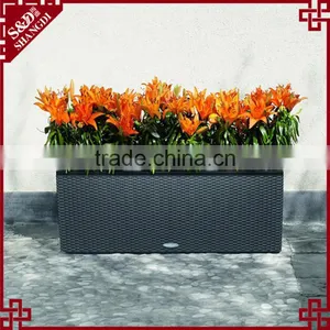 Large Size Rectangular UV-resistant Resin Wicker Flower Planter Manual Vegetable Seed Planter thumbnail-2