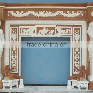 Indoor Freestanding Marble Fireplace Mantel thumbnail-5