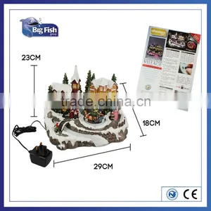 Traditional Christmas Scene Christmas LED Village w Turning Tree & Music thumbnail-2
