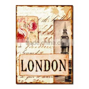 Metal Tin Sign Home Decorative Tin Plate London Design Metal Plaque thumbnail-1