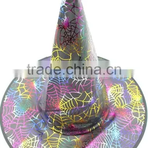 Halloween Costume Cobweb Skull Witch Hat thumbnail-1