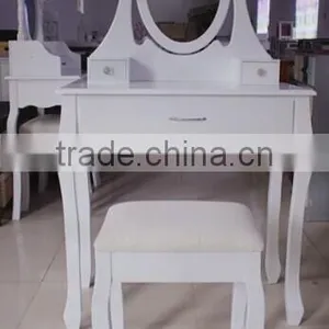 French Style Dressing Table With Stool and Mirror thumbnail-1