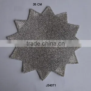 Glass Bead Place Mats in Sun Shape and Silver Colours Available in More Colours and Patterns thumbnail-1