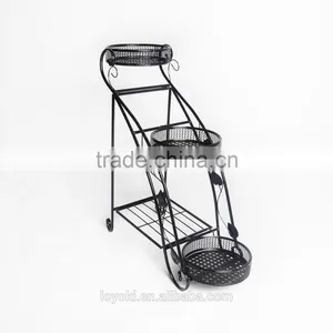 Garden Yard Decor Orgnized 3-Tiered 1-Rack Folded Plant Pots Tray Unit Metal Flower Stand thumbnail-4