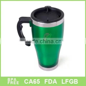 Double Wall Plastic Travel Mug With Handle thumbnail-1