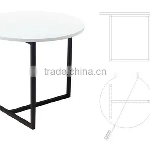Euro Style Black Powder Coated Metal Base Side Table, Coffee Table thumbnail-2