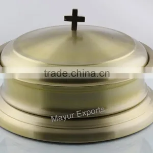 Stainless Steel Brass Plated Communion Tray thumbnail-2