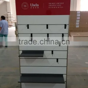 Customized MDF Slatwall Display Stand, Retail Store Slatwall Display Fixture With High Quality thumbnail-1