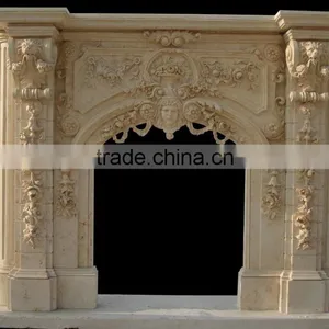 European Palace Style Large Marble Fireplace Mantel thumbnail-1