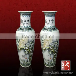 Fancy White Big Size Ceramic Crackle Glaze Vase for Home Decor thumbnail-1
