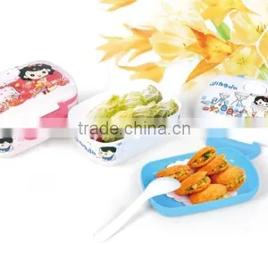 Plastic Small Rectangular Oval Double Lunch Boxes/Insulation Boxes thumbnail-2