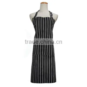 Black Adult Apron Kitchen Restaurant Bar Chef Cook Waiter Polyester Stripe Bib Cook Cleaning Avental Delantal Tools thumbnail-4