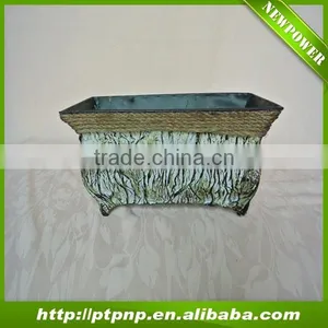 Tree Design Iron Rectangle Home and Garden Flower Pot thumbnail-1