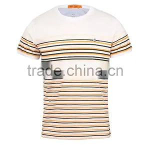 Men's Striped Matching Cotton Mesh T-shirt thumbnail-1