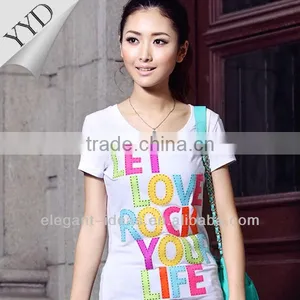 2017 Rock T-shirt Rhinestone Transfer in Neon Color thumbnail-1