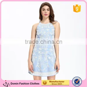 Domin Fashion Sleeveless Short Prom Embroidery Dresses thumbnail-1